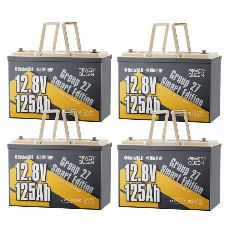 Power Queen 12V 125Ah Group 27 Smart LiFePO4 Versorgungsbatterie