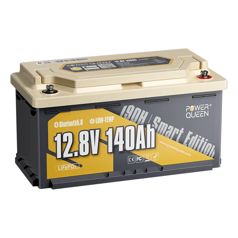 (0% MwSt.) Power Queen 12V 140Ah 190H Smart Wohnmobil LiFePO4 Batterie