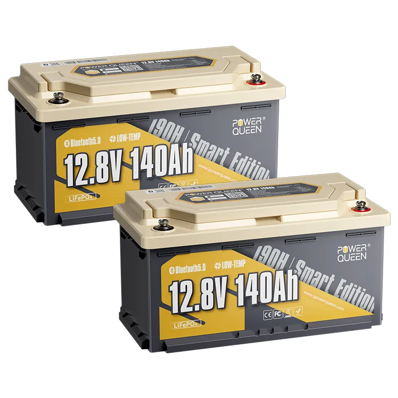 (0% MwSt.) Power Queen 12V 140Ah 190H Smart Wohnmobil LiFePO4 Batterie