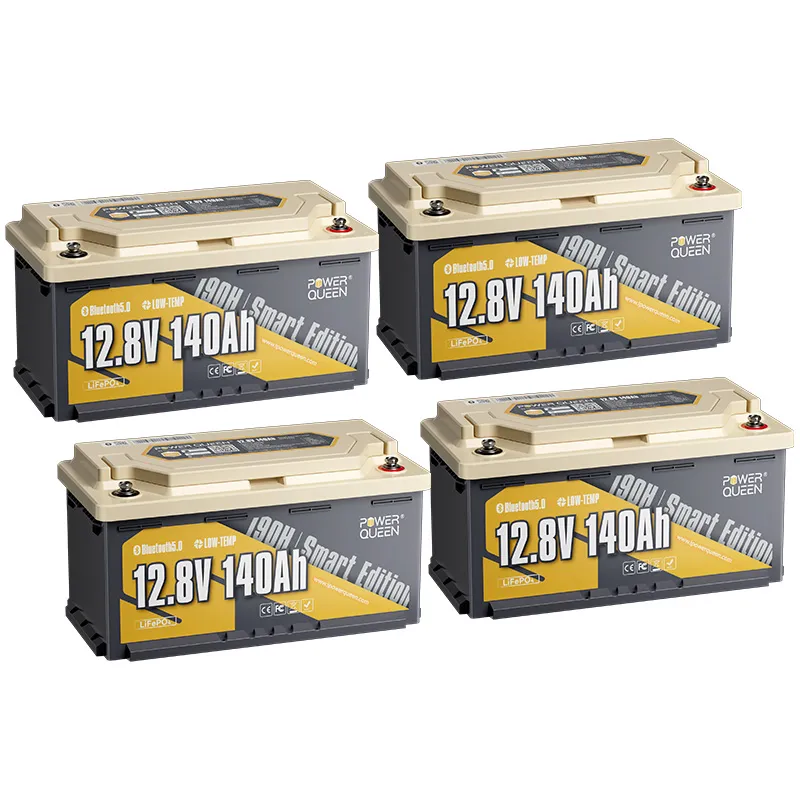 (0% MwSt.) Power Queen 12V 140Ah 190H Smart Wohnmobil LiFePO4 Batterie