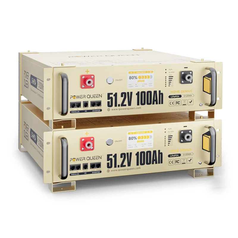 (0% MwSt.) Power Queen LiFePO4 51,2V 100Ah Smart 3HE Serverrack Solarbatterie