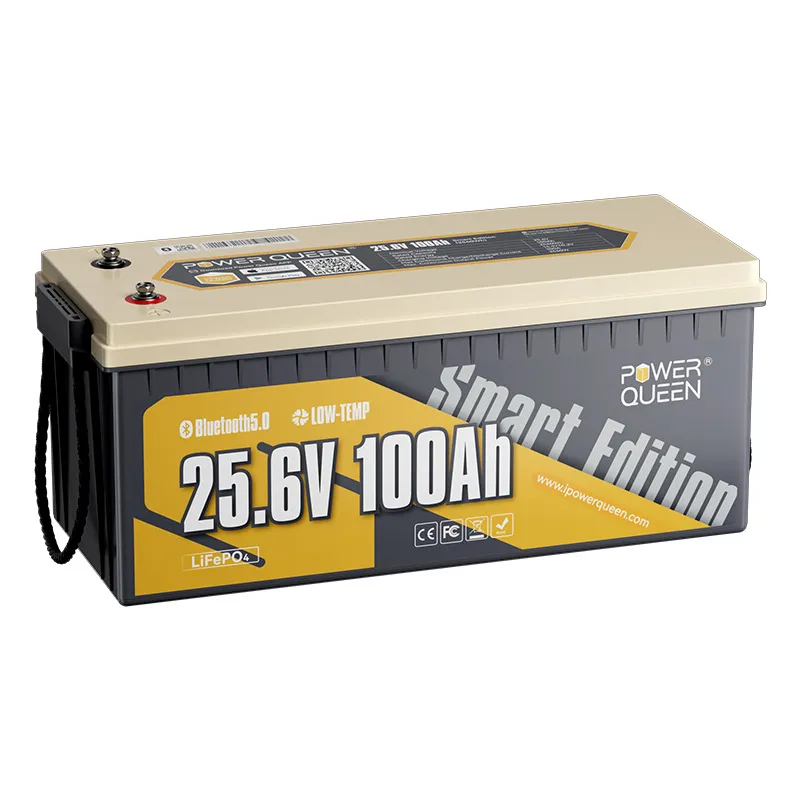 (0% MwSt.) Power Queen LiFePO4 24V 100Ah Smart Solarbatterie mit Bluetooth