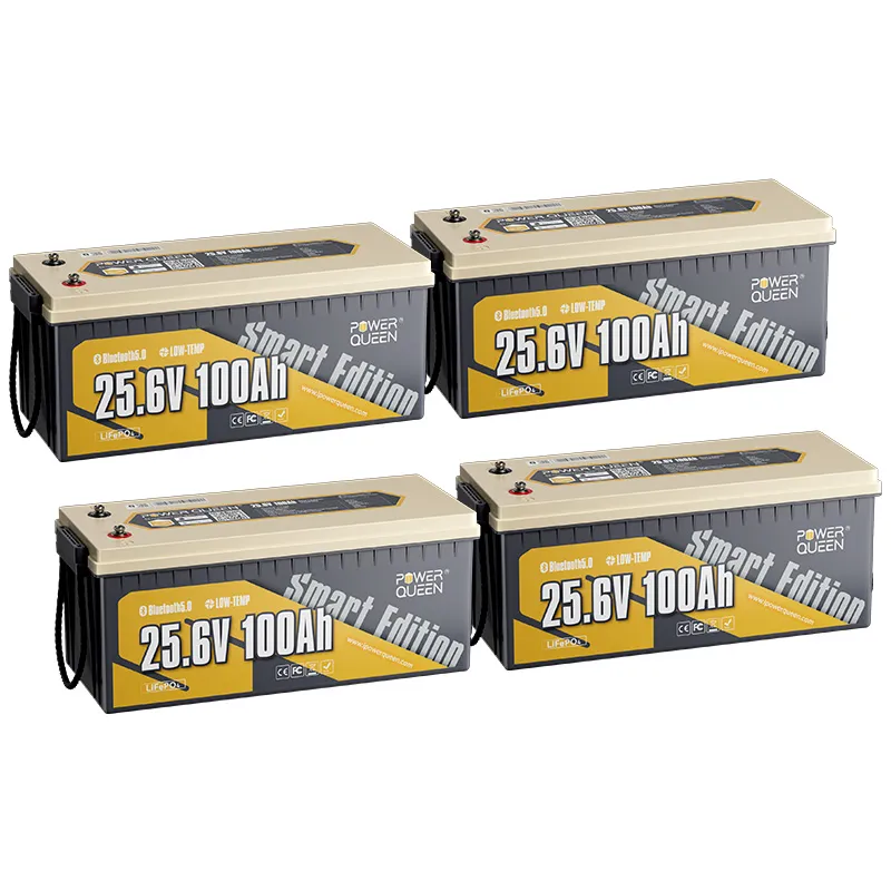(0% MwSt.) Power Queen LiFePO4 24V 100Ah Smart Solarbatterie mit Bluetooth