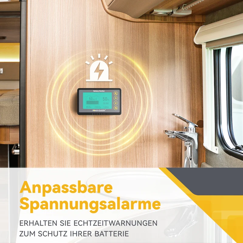 Power Queen 500A Batteriewächter mit Shunt, LCD-Anzeige