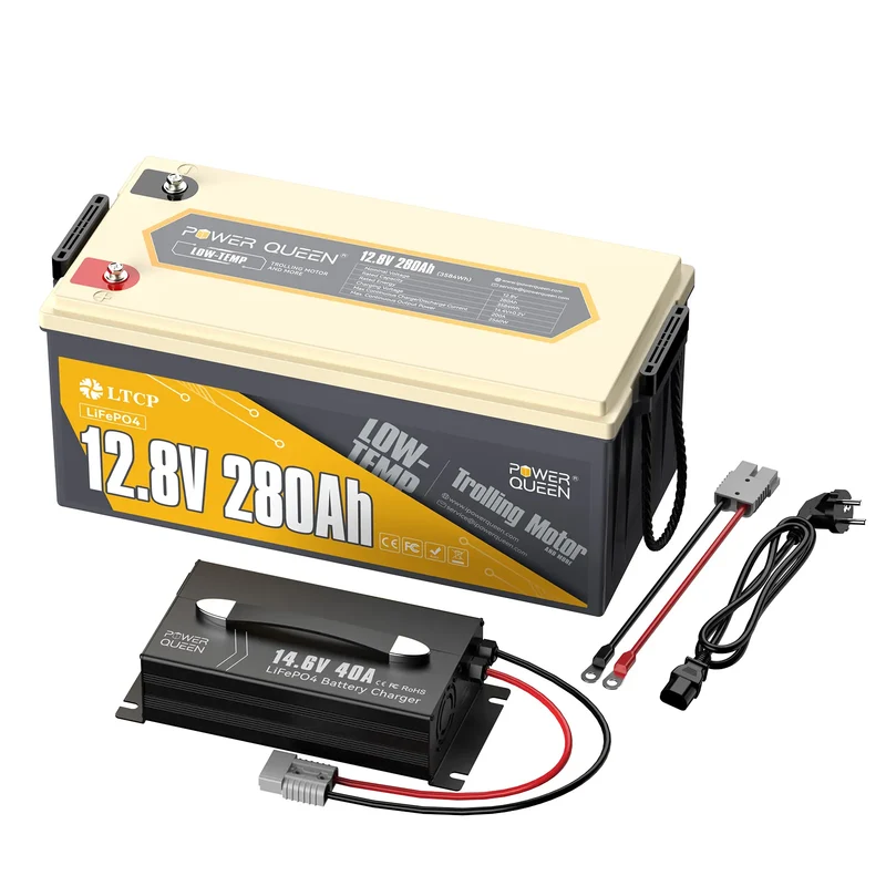 (0% Mwst.) Power Queen 12V 280Ah Niedertemperatur LiFePO4 Batterie