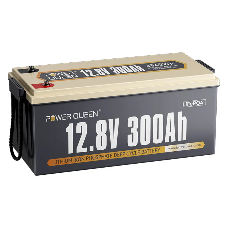 Power Queen 12V 300Ah LiFePO4 Batterie, Integriertes 200A BMS