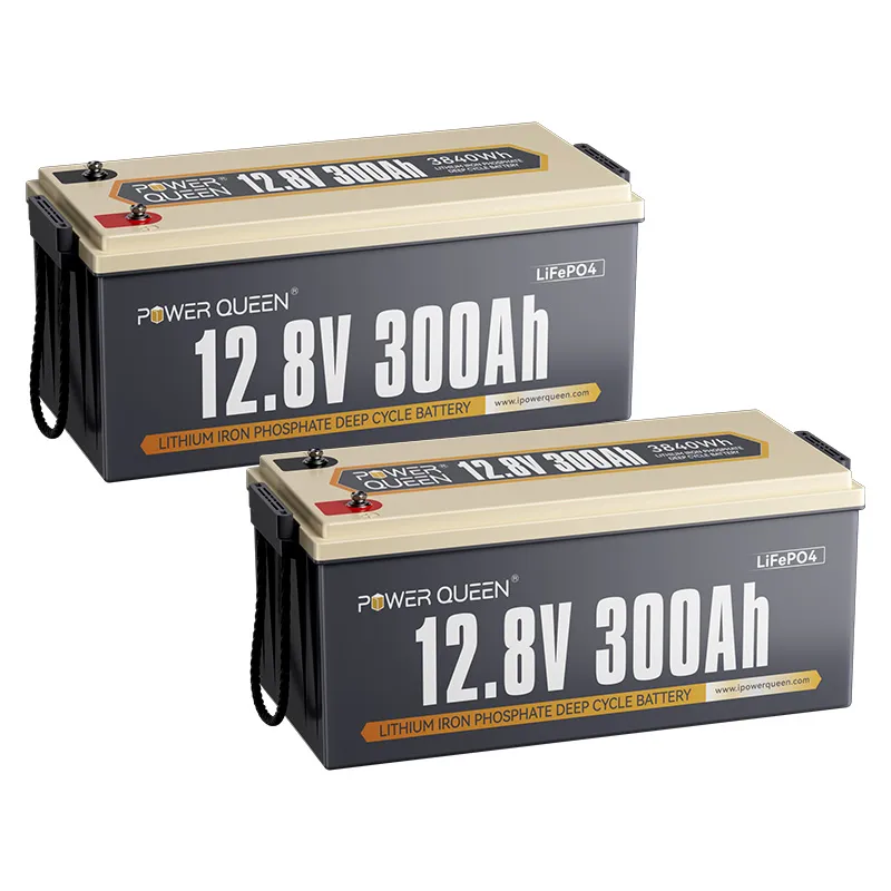 Power Queen 12V 300Ah LiFePO4 Batterie, Integriertes 200A BMS