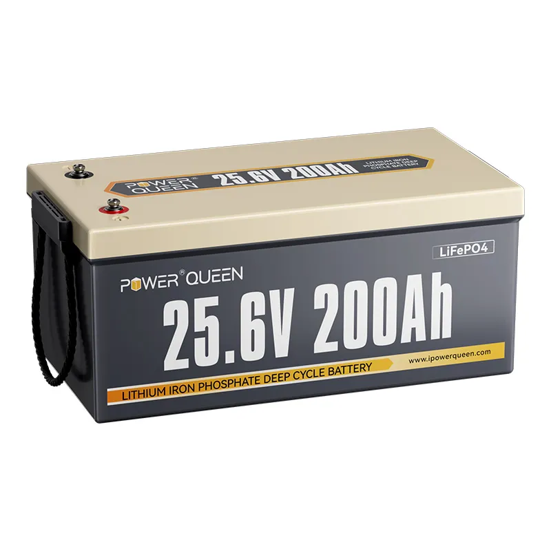 Power Queen 24V 200Ah LiFePO4 Batterie, Eingebautes 200A BMS
