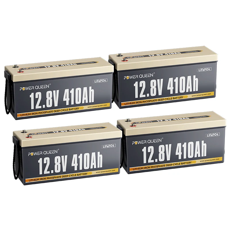 Power Queen 12V 410Ah LiFePO4 Batterie, Eingebautes 250A BMS