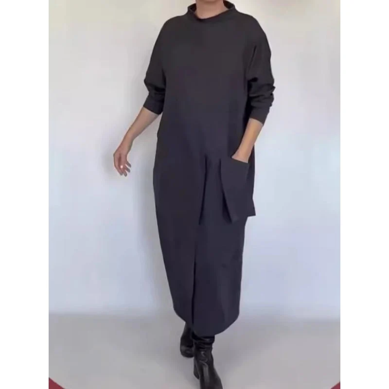 Ακανόνιστο χαλαρό casual patchwork maxi φόρεμα-GR