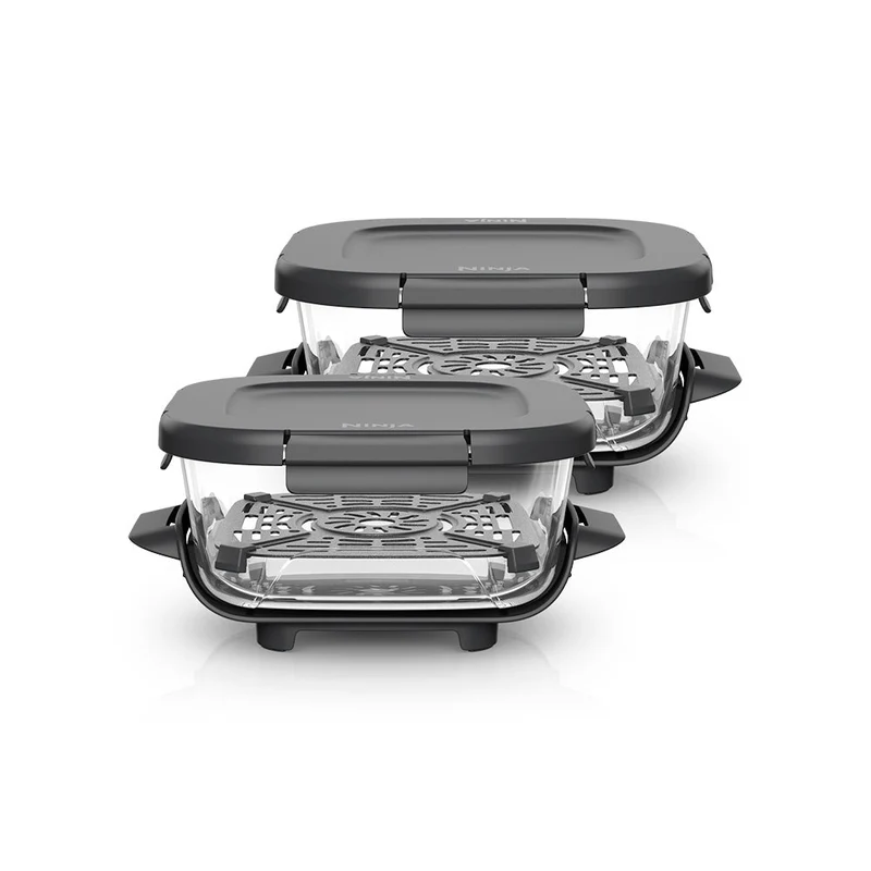 2 Contenedores de cristal CleanCrisp Ninja CRISPi (1.4 L) con tapa Snap-Lock