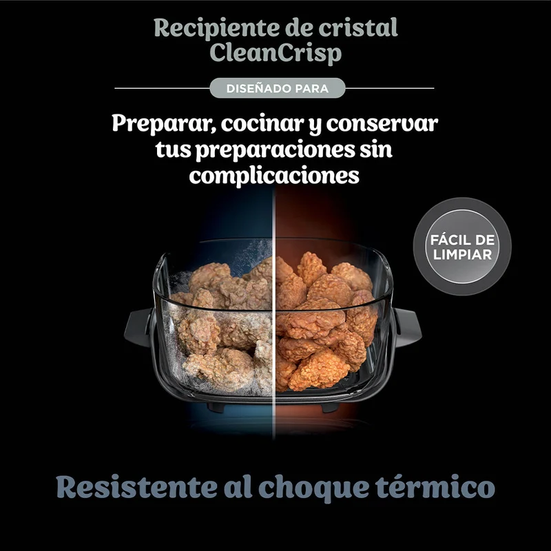 2 Contenedores de cristal CleanCrisp Ninja CRISPi (1.4 L) con tapa Snap-Lock