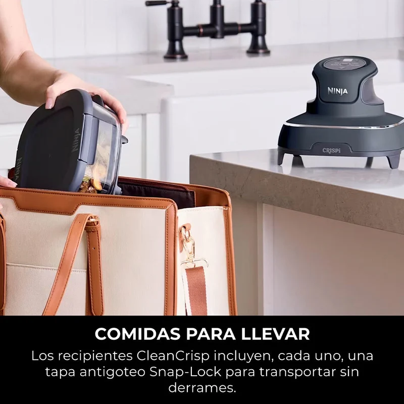 2 Contenedores de cristal CleanCrisp Ninja CRISPi (1.4 L) con tapa Snap-Lock