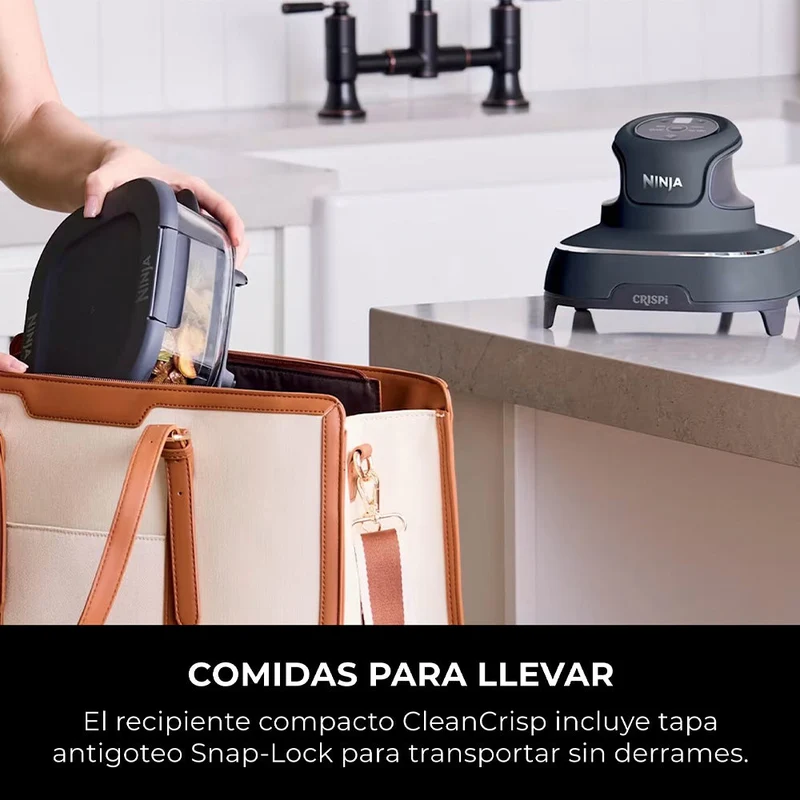 Contenedor de cristal CleanCrisp Ninja CRISPi (1.4 L) con tapa Snap-Lock