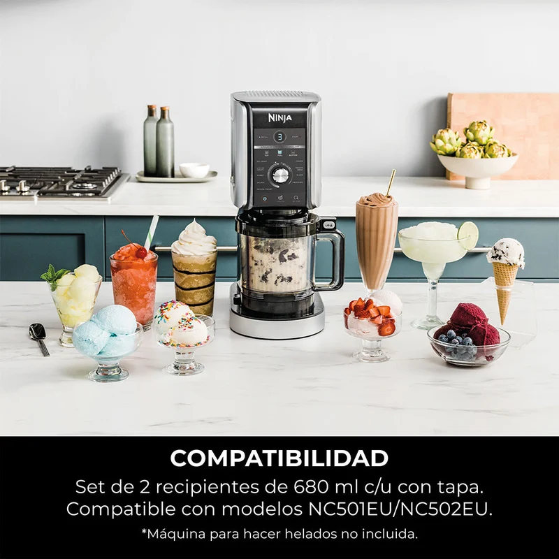 2 Recipientes libres de BPA con tapa CREAMi Deluxe Ninja