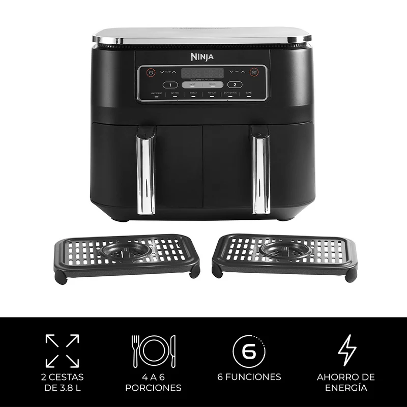 Freidora de Aire doble Ninja 6 en 1 de 7.6L