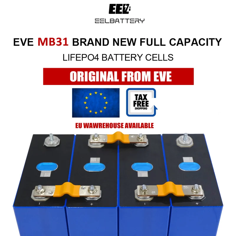 EU Stock 4PCS EVE 3.2V 330ah MB31 Grade A Lifepo4 Battery Cells Rechargeable for EV Solar