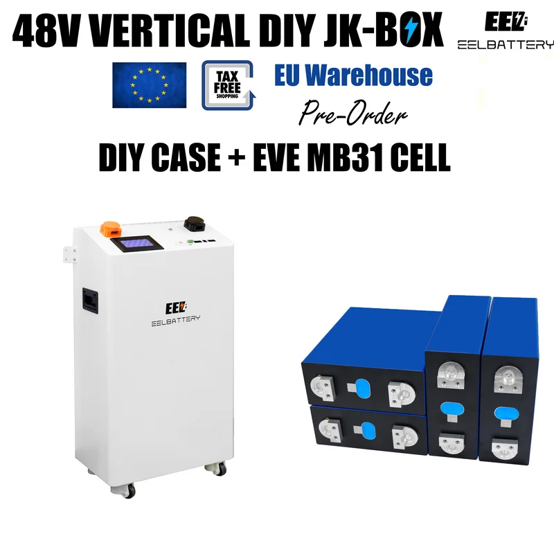EU Stock-EEL 48V 16S DIY 280 Vertical DIY Battery Box Kits with V15 JK Inverter BMS and Wheels Free Shipping& Free Tax& With Cells