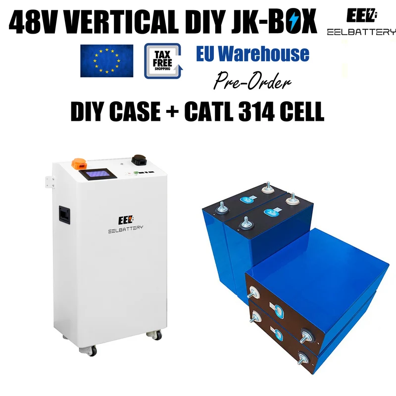 EU Stock-EEL 48V 16S DIY 280 Vertical DIY Battery Box Kits with V15 JK Inverter BMS and Wheels Free Shipping& Free Tax& With Cells