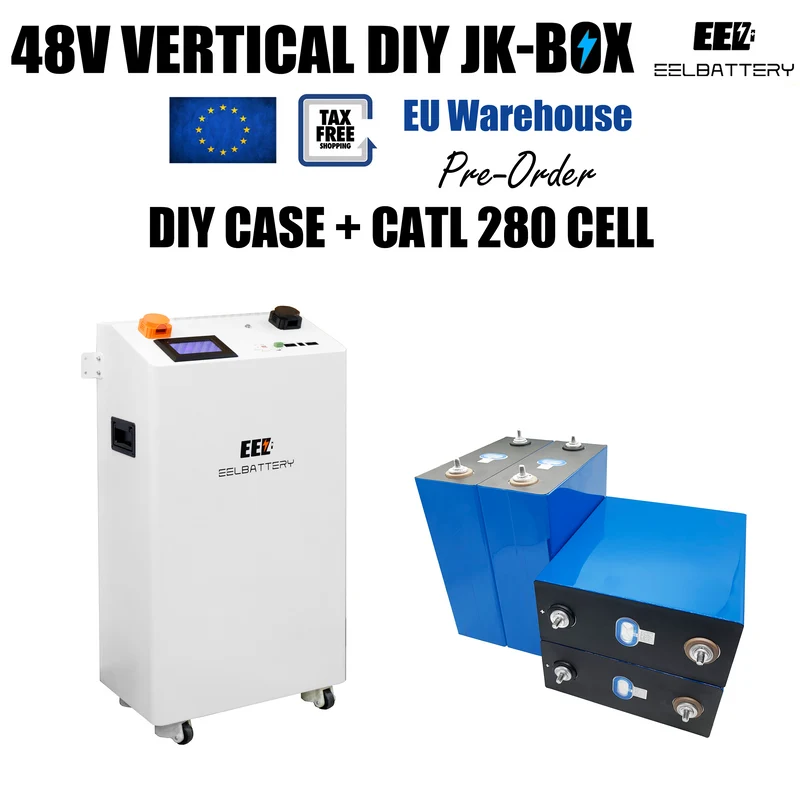 EU Stock-EEL 48V 16S DIY 280 Vertical DIY Battery Box Kits with V15 JK Inverter BMS and Wheels Free Shipping& Free Tax& With Cells