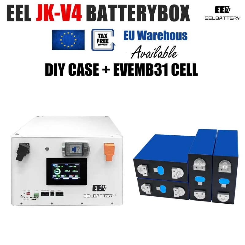 EEL 48V 16S Server Rack Battery V4 Box DIY Stackable Kits with JK V15 BMS Box Energy Storage EU Stock