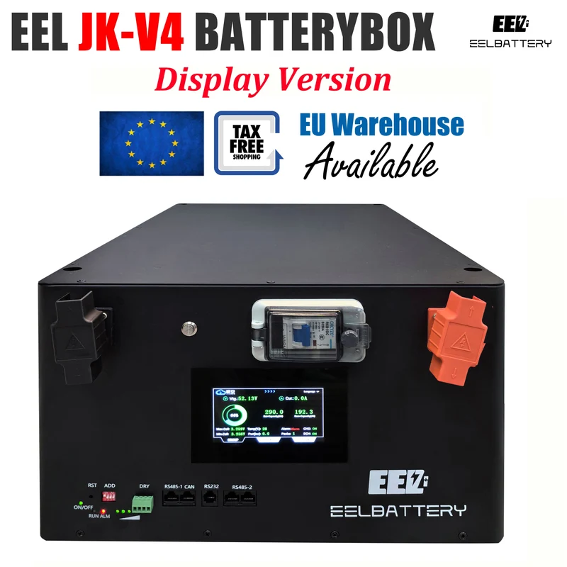 EEL 48V 16S Server Rack Battery V4 Box DIY Stackable Kits with JK V15 BMS Box Energy Storage EU Stock