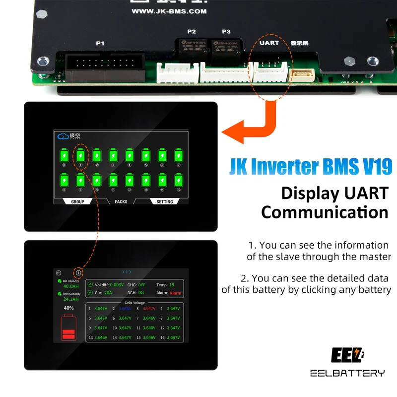 EEL 48V 16S Server Rack Battery V4 Box DIY Stackable Kits with JK V15 BMS Box Energy Storage EU Stock