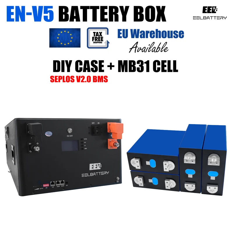 EEL 48V 16S V5 DIY Battery Server Rack Box Kits with Bluetooth Seplos BMS Energy Storage Stackable EU Shipping