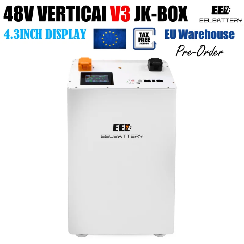 EU Stock-EEL 48V 16S DIY Vertical JK V3 Box DIY Battery Kits with JK V19 Inverter BMS and Wheels Free Shipping & Free Tax & With Cells