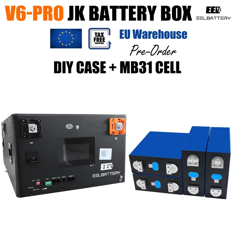 EU Stock-EEL 48V 16S V6-Pro JK Battery Stackable Box DIY Kits with 200A V19 Inverter BMS Energy Storage System Pre-sale Free Shipping & Free Tax & With Cells