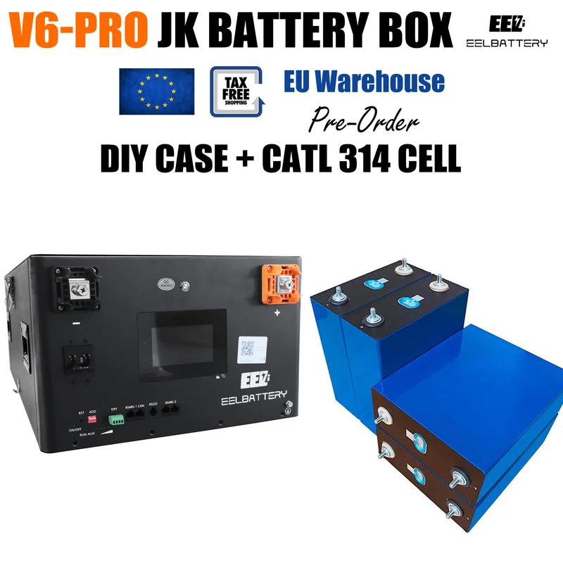 EU Stock-EEL 48V 16S V6-Pro JK Battery Stackable Box DIY Kits with 200A V19 Inverter BMS Energy Storage System Pre-sale Free Shipping & Free Tax & With Cells