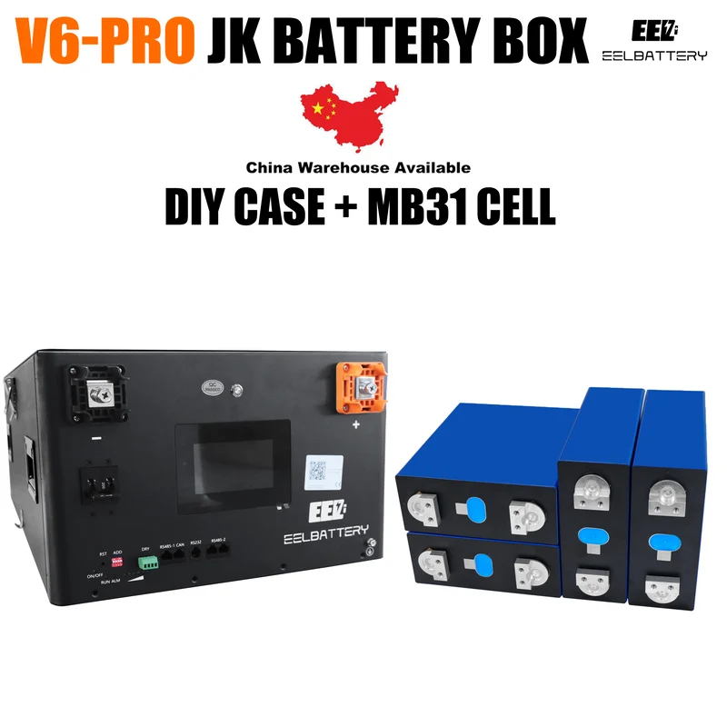 EEL 48V 16S V6-Pro JK Battery Stackable Box DIY Kits with 200A JK V19 BMS Energy Storage System