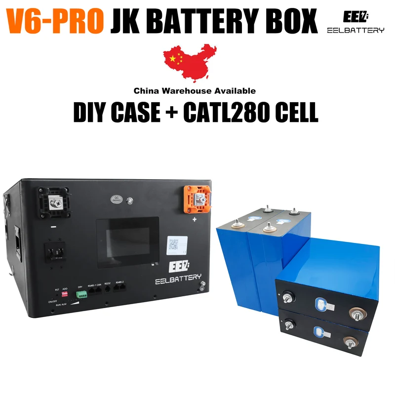 EEL 48V 16S V6-Pro JK Battery Stackable Box DIY Kits with 200A JK V19 BMS Energy Storage System