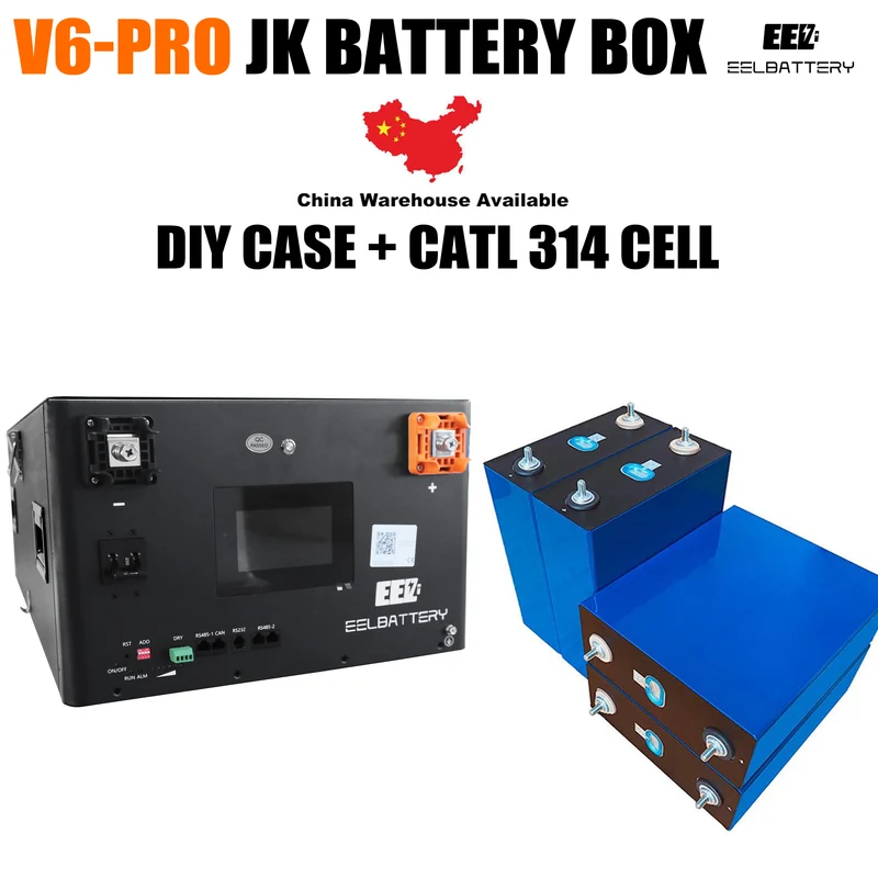 EEL 48V 16S V6-Pro JK Battery Stackable Box DIY Kits with 200A JK V19 BMS Energy Storage System