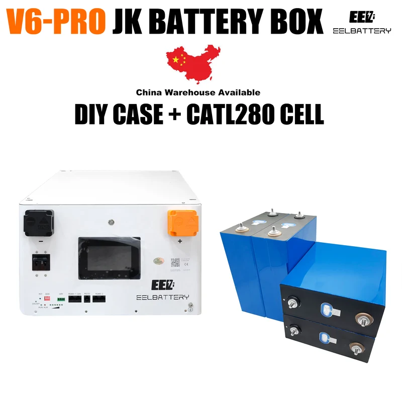 EEL 48V 16S V6-Pro JK Battery Stackable Box DIY Kits with 200A JK V19 BMS Energy Storage System