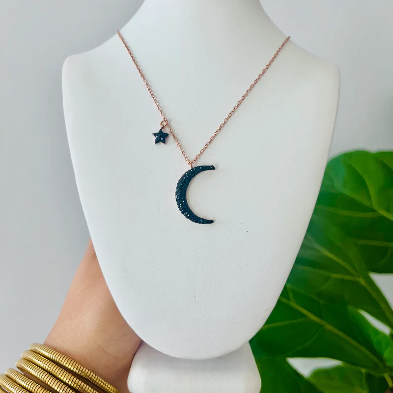 Collar sencillo Luna & Estrella ⭐️ Oro Rosa