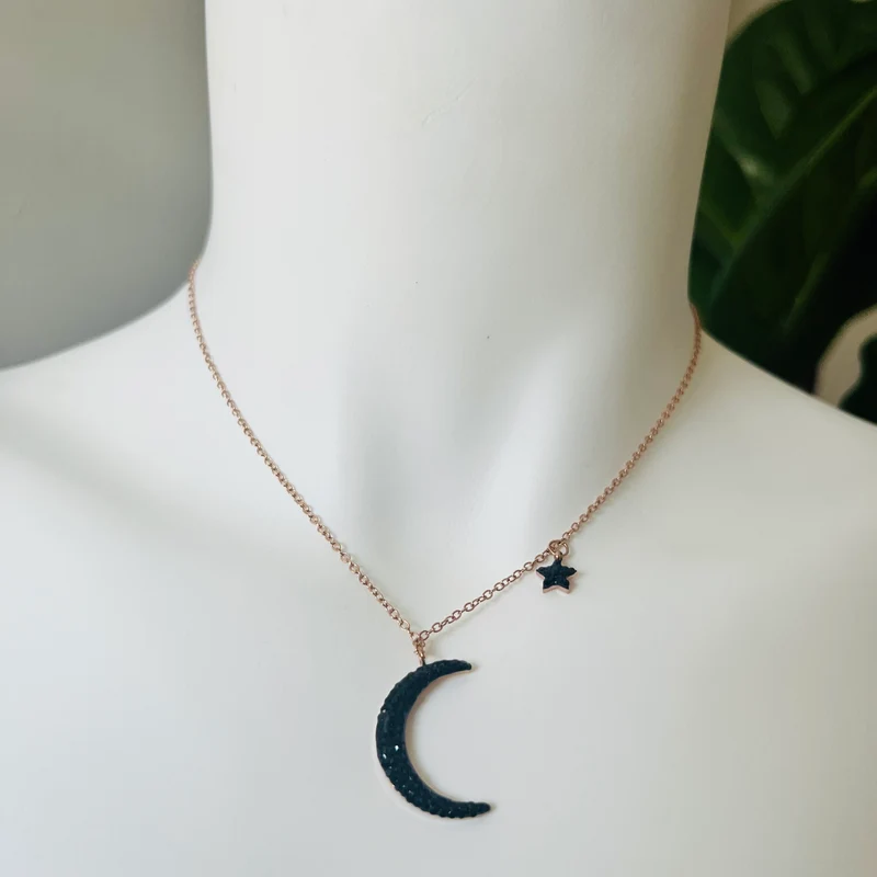 Collar sencillo Luna & Estrella ⭐️ Oro Rosa
