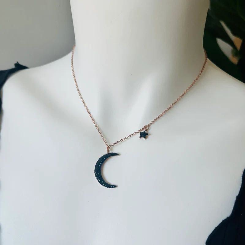 Collar sencillo Luna & Estrella ⭐️ Oro Rosa