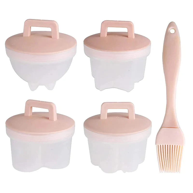 Adorable molde para huevos cocidos🥚🥚 4 piezas/juego con pincel-ES