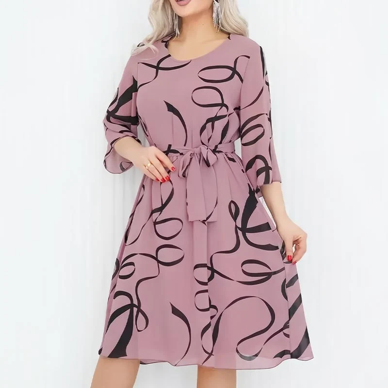 🌸Elegantiška laisva midi suknelė su rankogaliais-GR