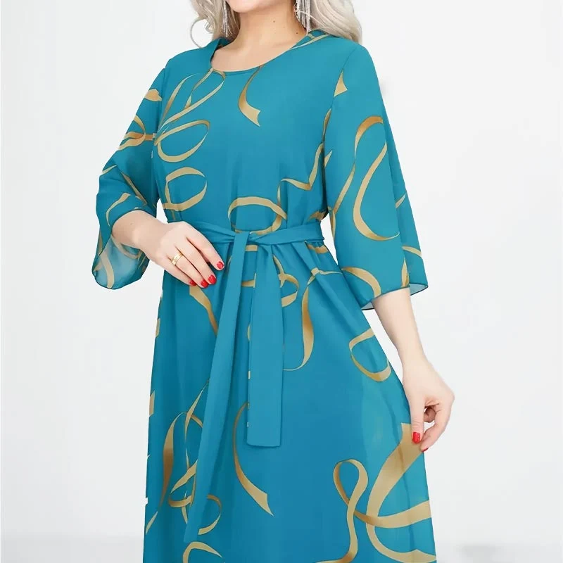 🌸Elegantiška laisva midi suknelė su rankogaliais-GR