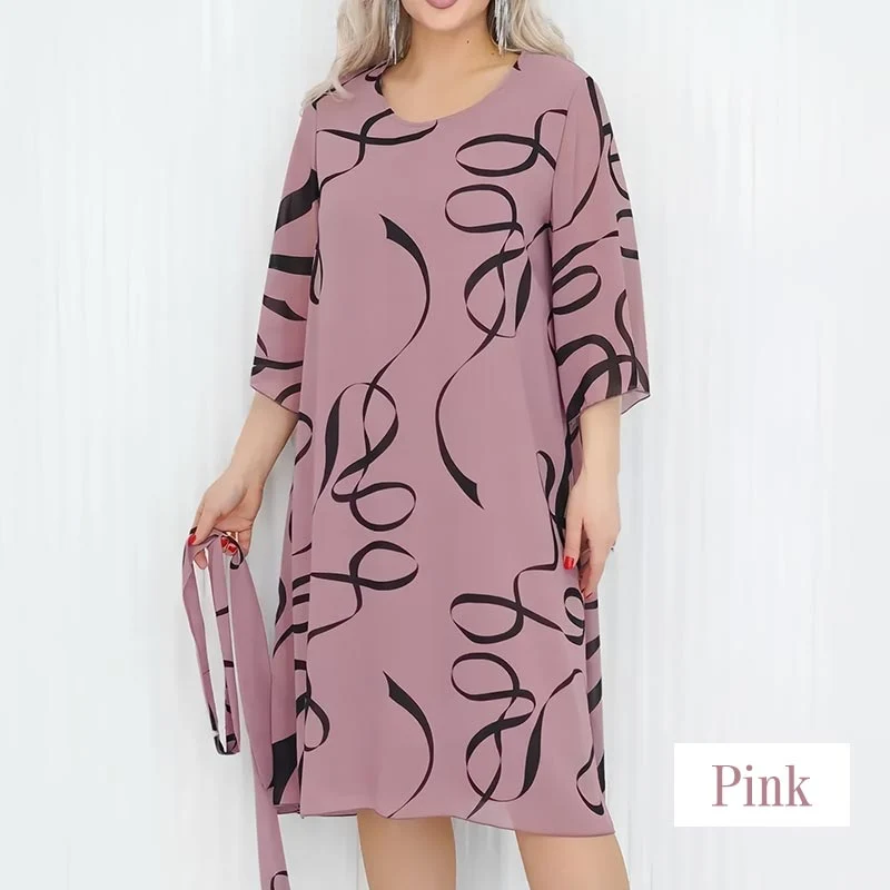 🌸Elegantiška laisva midi suknelė su rankogaliais-GR