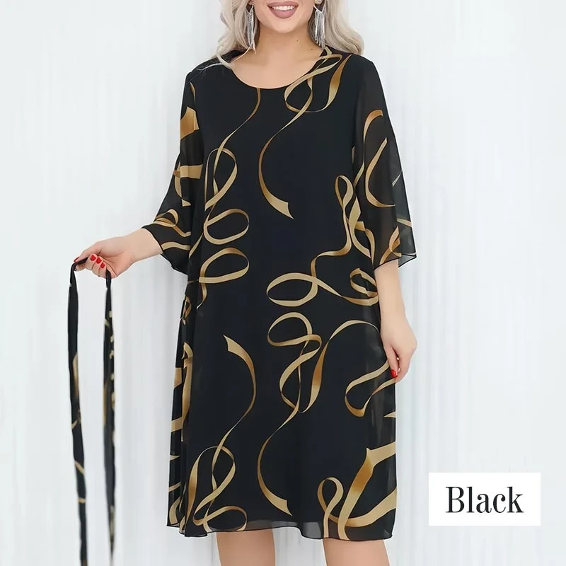 🌸Elegantiška laisva midi suknelė su rankogaliais-GR