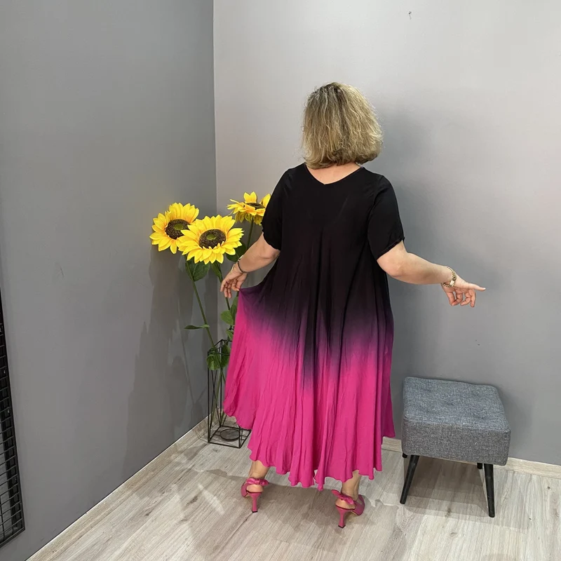 👗 Itališka atsitiktinė maxi suknelė su gradiento spalva